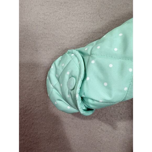 NWT Carter’s 3-6M Mint Green Polka Dot Kitty Cat Pocket Snowsuit - Picture 3 of 10
